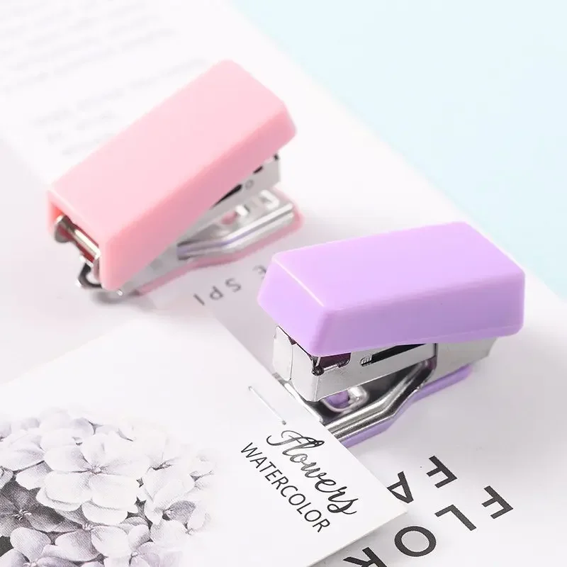 Mini Stapler Set Metal Stapler Mini Morandi Color Metal Stapler Set with Staples Binding Tools Stationery Office School Student Supplies