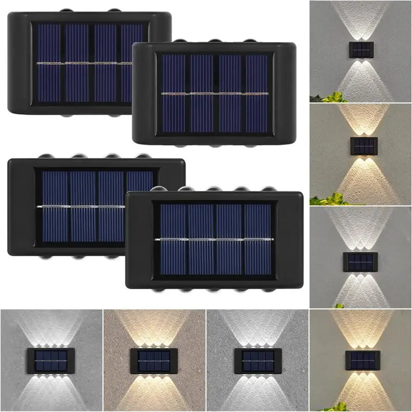 

Up&Down Illuminate Solar LED Wall Light Waterproof Outdoor Sunlight Garden Yard Fence Landscape Lamp Balcony Solarpowered Sconce