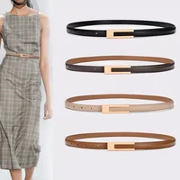 Ceinture de luxe en cuir PU pour femmes, boucle dorée, mode, métal fin, noir et blanc, pour robe en jean, nouvelle collection 2024 1