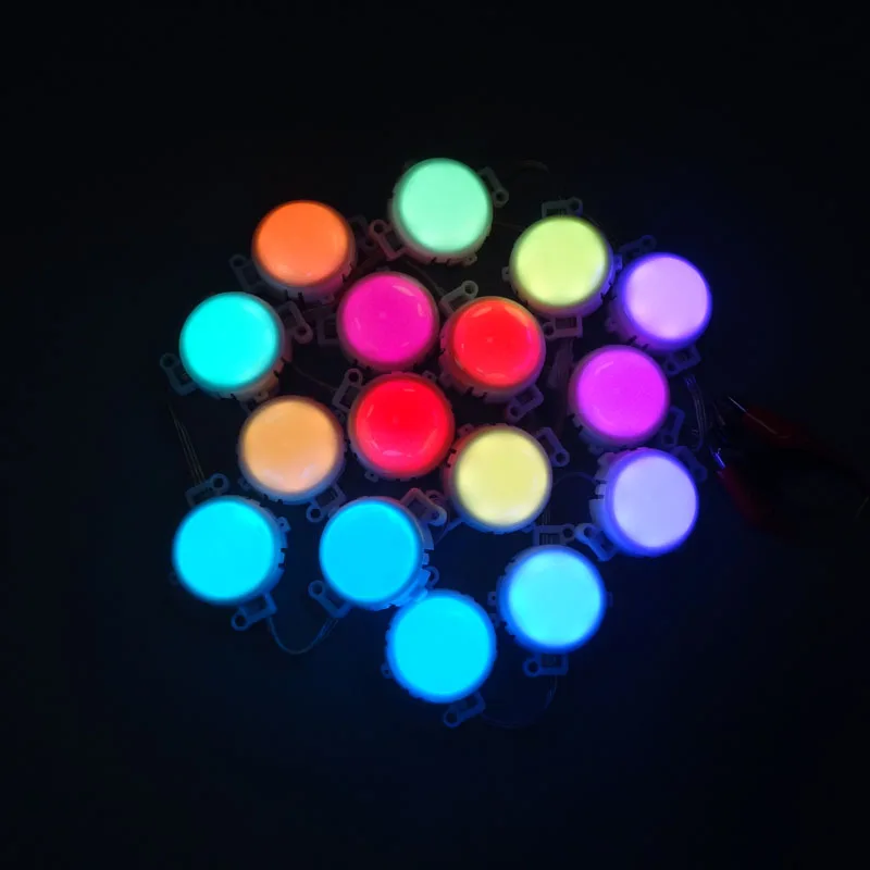 20PCS DC24V D50MM SMD5050 RGB Pixel Module Light Full color 7led SM16703 IC (Same as WS2811) String Lights For advertising board