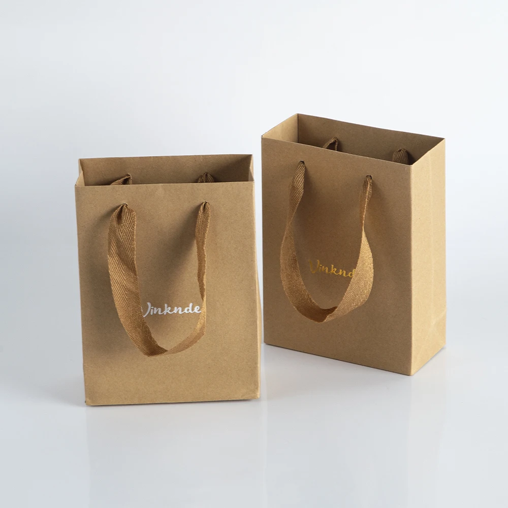 24PCS Bulk Kraft Paper Gift Bags Shopping Carry Craft Brown Bag With Handles Custom Logo DIY Cardboard Bag Party Festive Bags