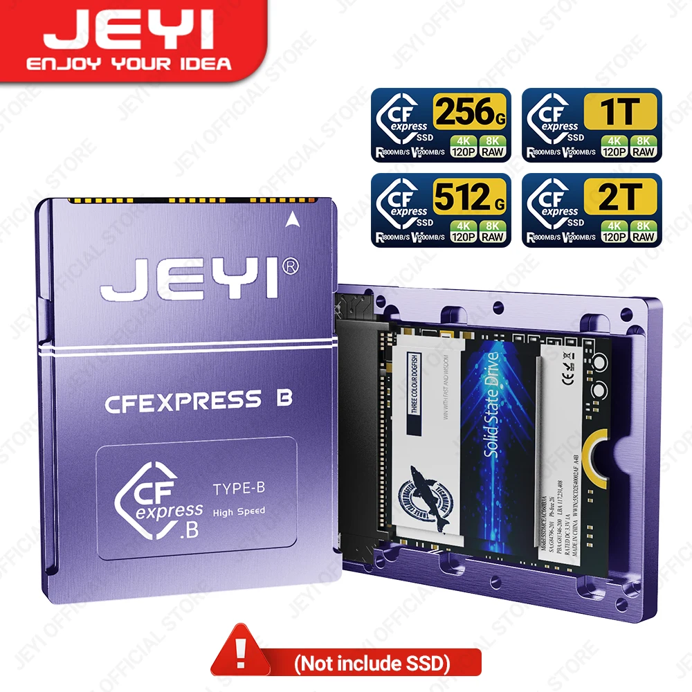 Jeyi Cf-express tipo b para 2230 Nvme M.2 Adaptador Ssd Pcie 4.0 Cartão de Expansão de Memória Cfexpress para Canon Nikon z6 z7 z9 r3 r5