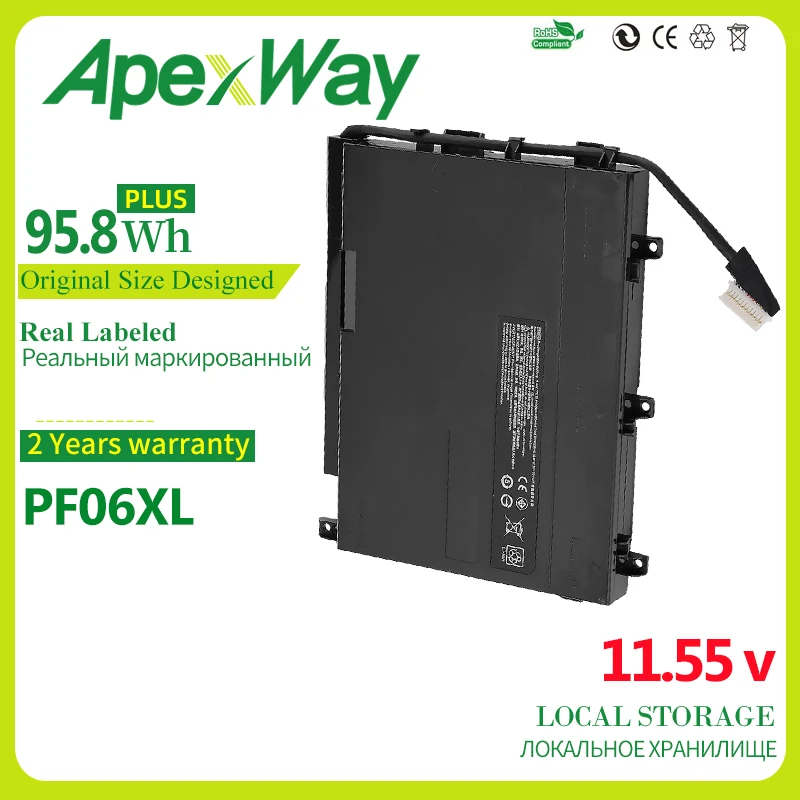 ApexWay Новый PF06XL Аккумулятор для ноутбука HP TPN-Q174 OMEN 17 W119TX W206TX W100 W120TX W205TX
