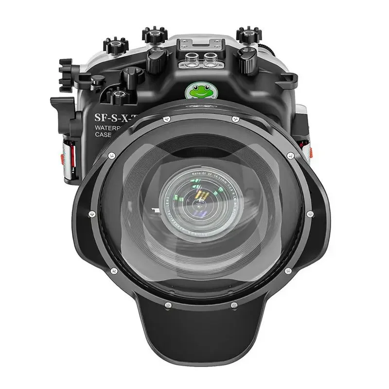 Seafrogs 다이빙 하우징 케이스, FUJIFILM X-T5 XF 16-55 XC16-50 XF18-55 렌즈용, 6 인치 포트, 다른 렌즈 맞춤형 지지대