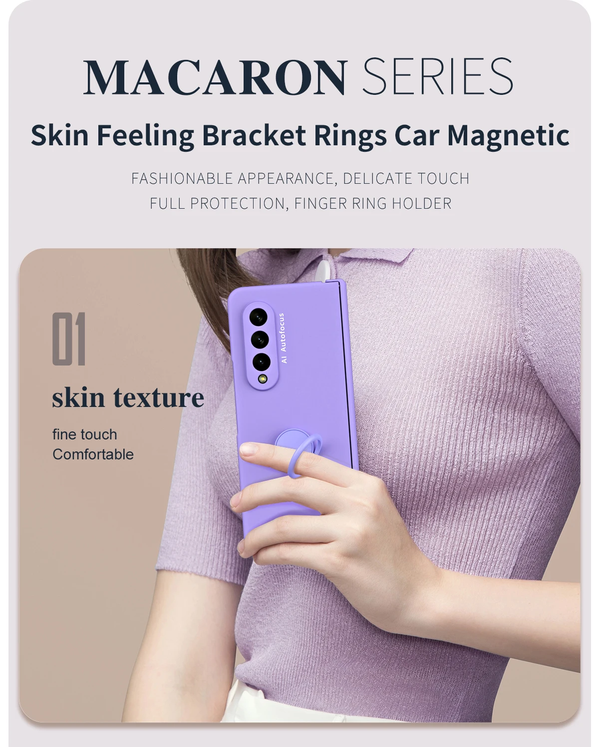 Auto Magnetische Ring Houder Telefoon Case Voor Samsung Galaxy Z Fold 5 4 3 5G Scharnier Plastic Cover met Front Screen Protector_voghion.com