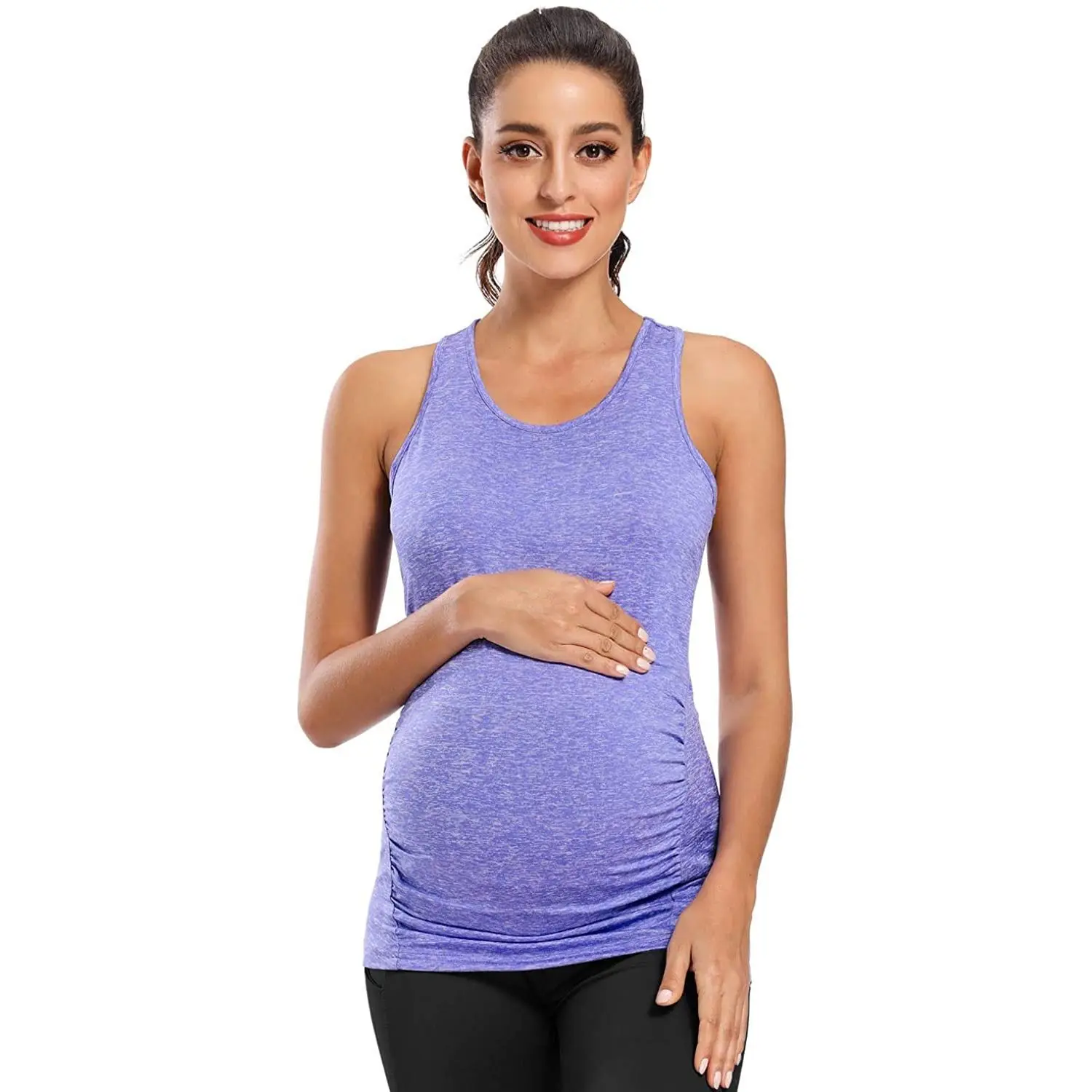 New European and American Maternity Vest Sleeveless Exercise Sports Yoga Top Pregnant Women Sports T-shirt Pregnancy Clothes