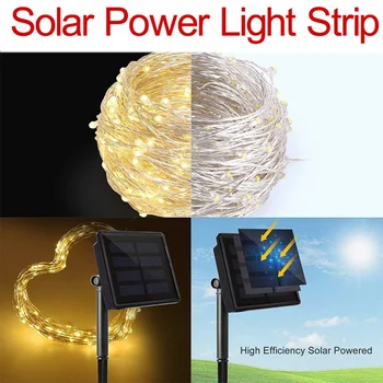 LED Solar Light Outdoor Garden Fairy String Light Led Twinkle Waterproof Lamp for Christmas Patio Tree Party 6m/12m/23m/33m 2