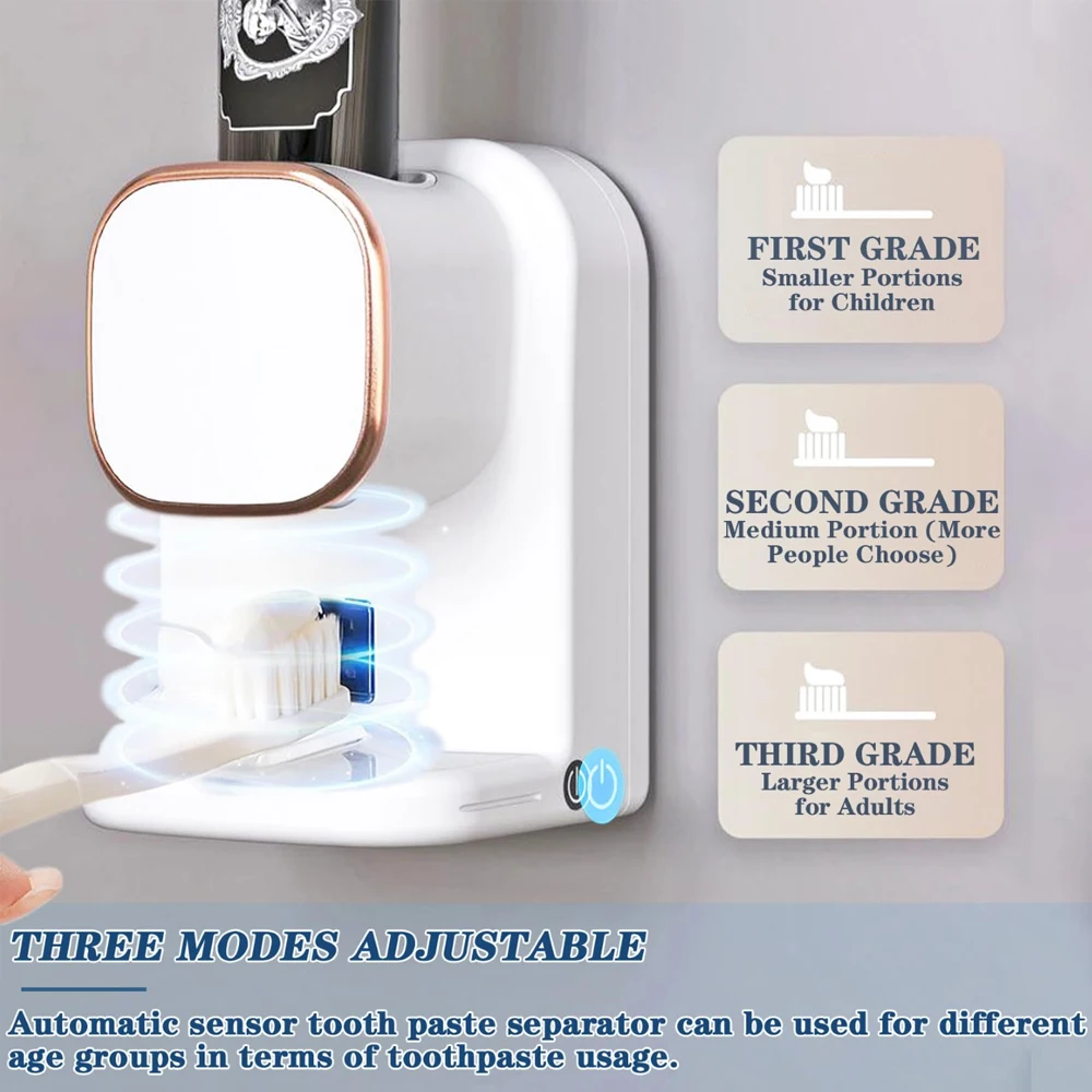 Wall Mount Automatic Toothpaste Dispenser Toothpaste Squeezer Dispenser Bathroom Toothbrush Holder Tool Bathroom Accessories Set
