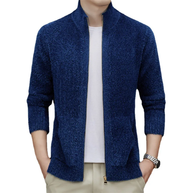 

2023 Knitted Cardigan Coat Men's Autumn and Winter New Thickened Standing Collar Warm Casual Comfortable Sweater Men's TM1045