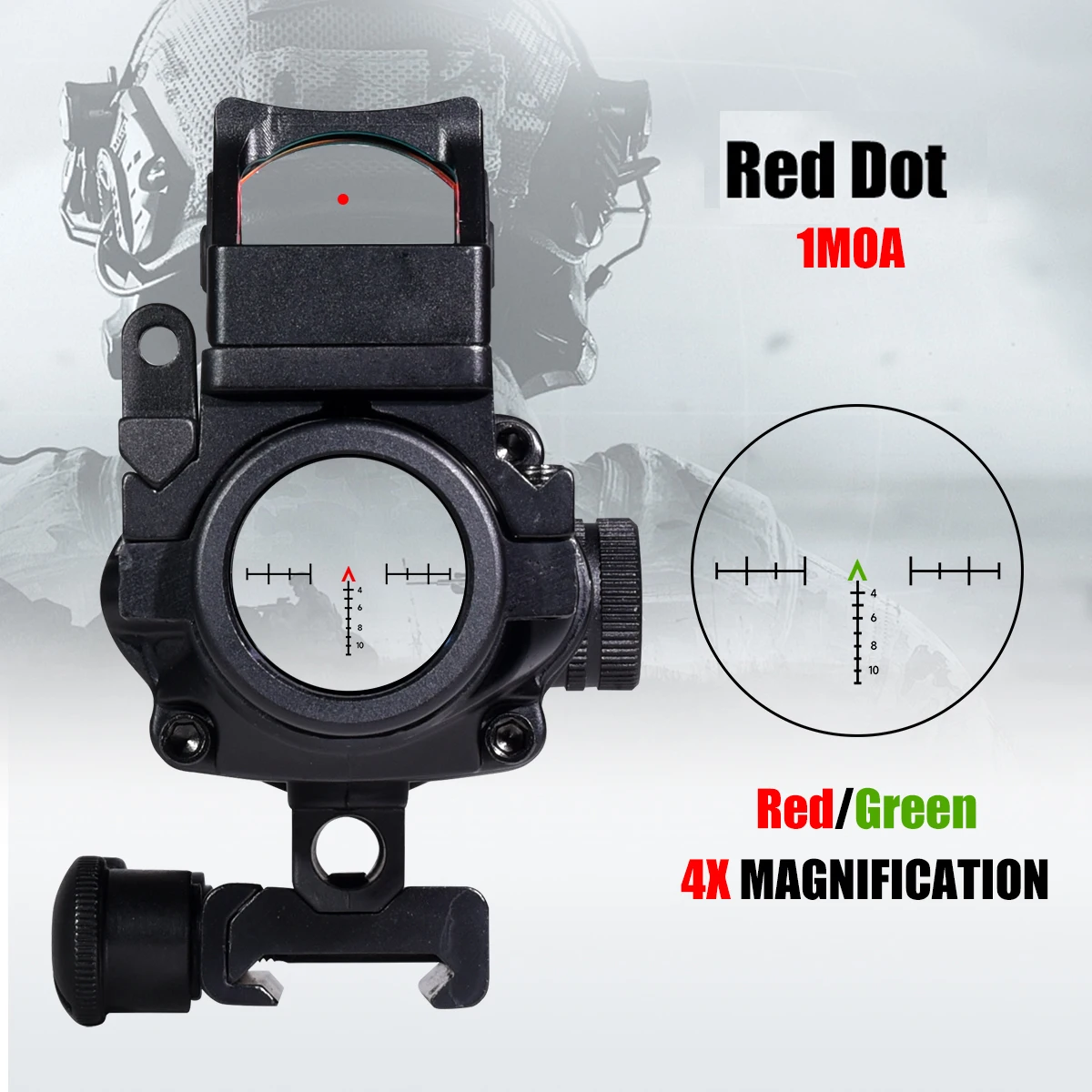 Description Picture 5 of item4X32 Red Dot Real Fiber Optics Sight with Red Green Dot Illuminated RifleScope Etched Reticle Reflex Hunting Scope