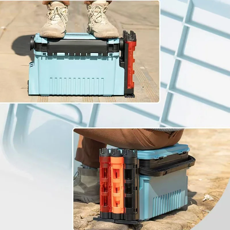 JSFUN Fishing Rod Holder Box Multifunctional Stand Barrel Storage Case