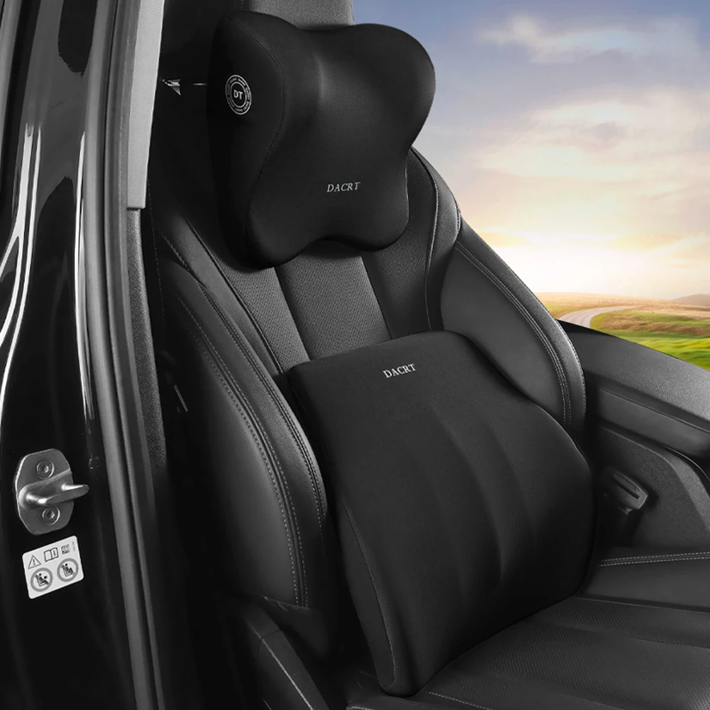 thumbnail image 1 of Almohada para el cuello de algodón viscoelástico, soporte para asiento de coche, cojín lumbar para coche, cómodo y transpirable, soporte lumbar para reposacabezas de coche, 1 of 5