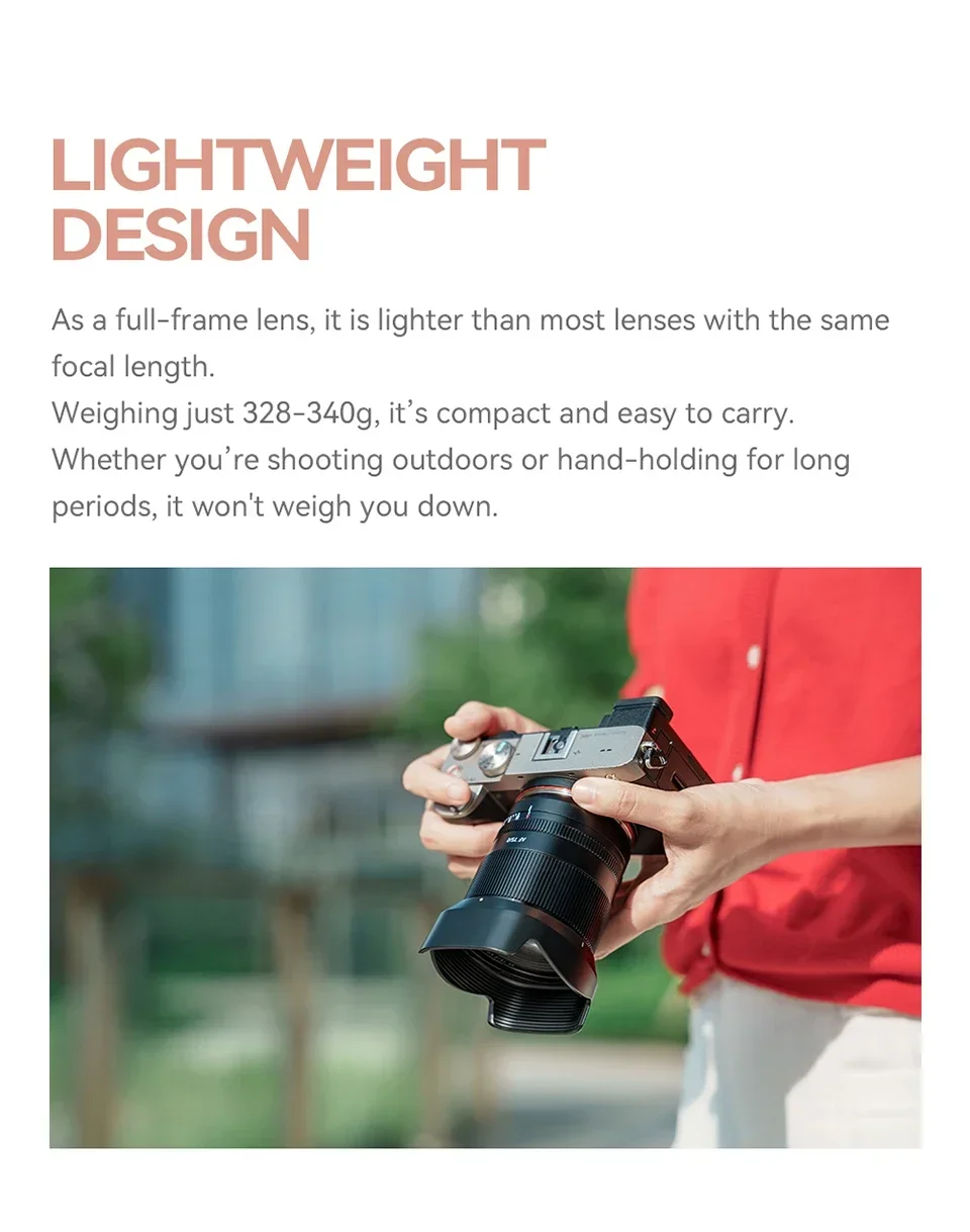 AF 75mm F2 Full Frame Autofocus Lens for Portrait Photography for Sony E A6400 A
