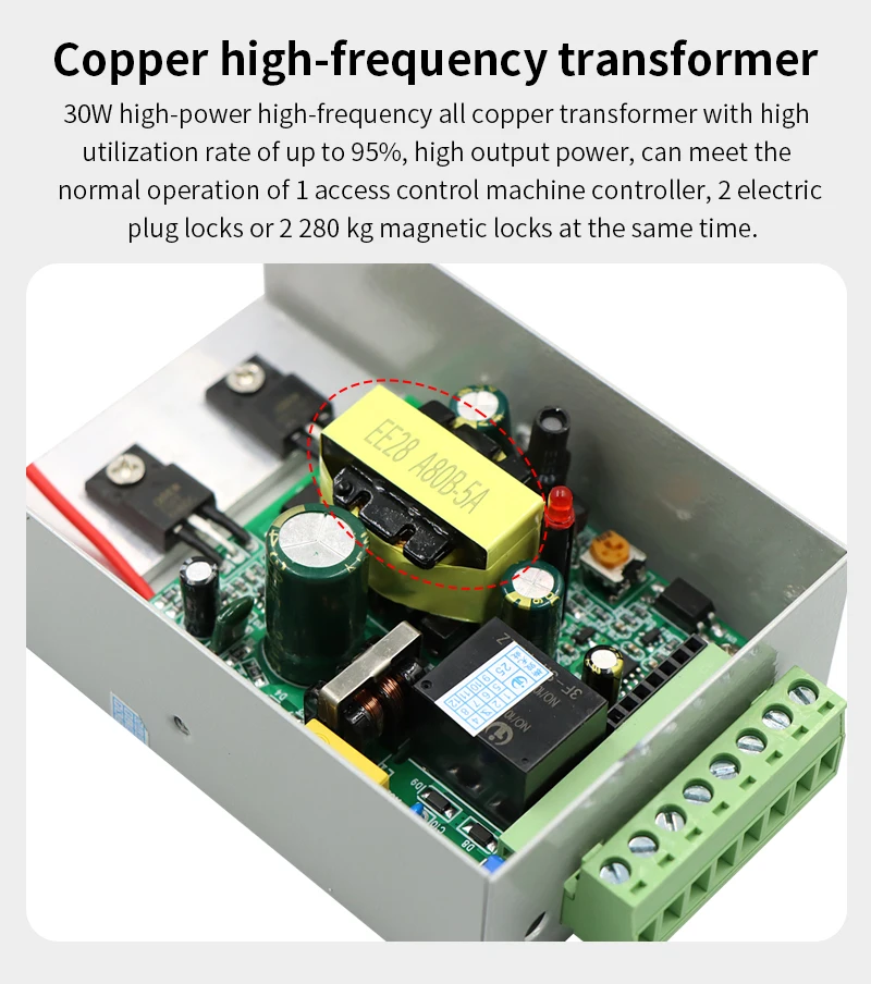 DC12V Access Control Power Supply Ture 5A 3A Output AC110V-240V Input Power Sour
