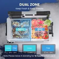 Двухзонный портативный автомобильный холодильник KROAK с колесами и управлением через приложение Bluetooth, 12 В, 24 В, 35 л, 45 л, 55 л, компрессорный холодильник для кемпинга, путешествий — изображение 2