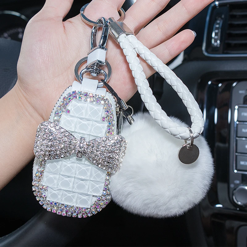 Car Key Case Diamond-studded pendant cute creative universal keychain ornament Bag case Porta Chave Purse Funda Llave Key Holder key case key holder key organizer key purse