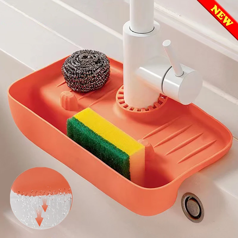

Kitchen Silicone Faucet Mat Sink Splash Catcher Drain Pad Countertop Protector Mat For Bathroom Kitchen Drainer Gadgets