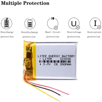 3 linee 3,7 V 300 mAh 323036 P batterie ai polimeri di litio batteria originale per cellulare MP3 MP4 MP5