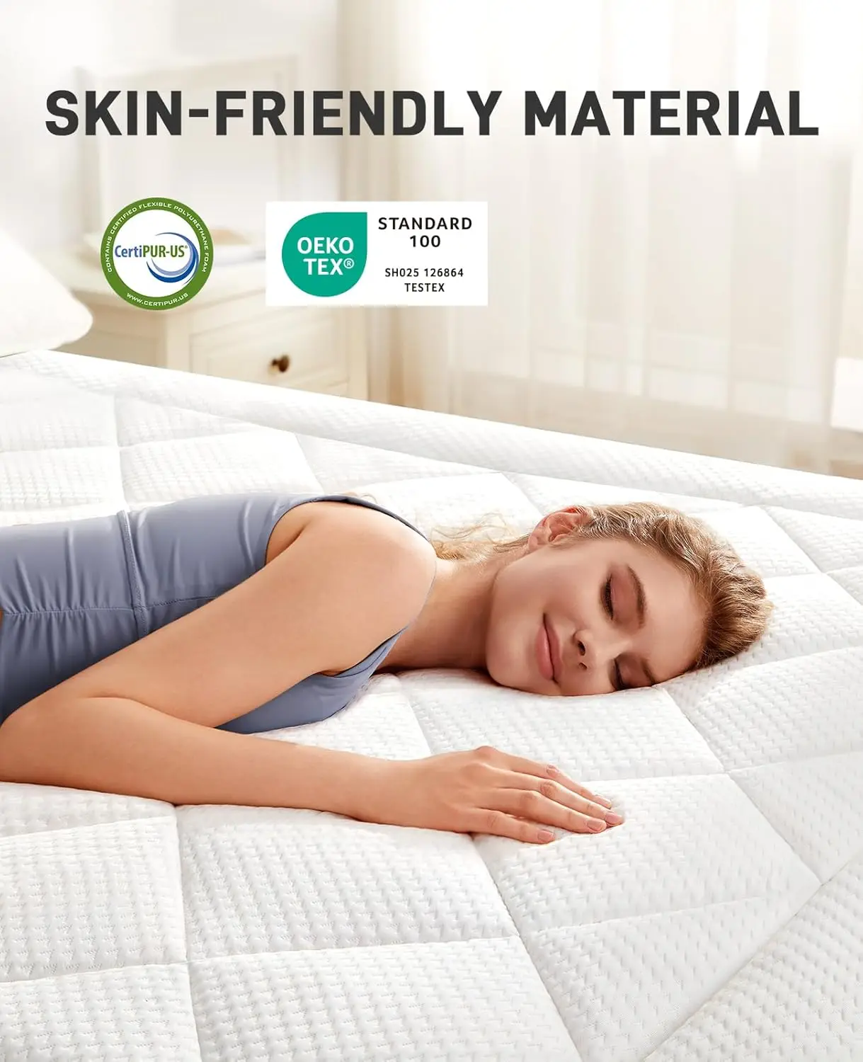 Dual Layer 3 Inch Memory Foam Mattress Topper King Size, Ultra Soft Support, 2 Inch Cooling Gel Memory Foam Plus 1 Pillow