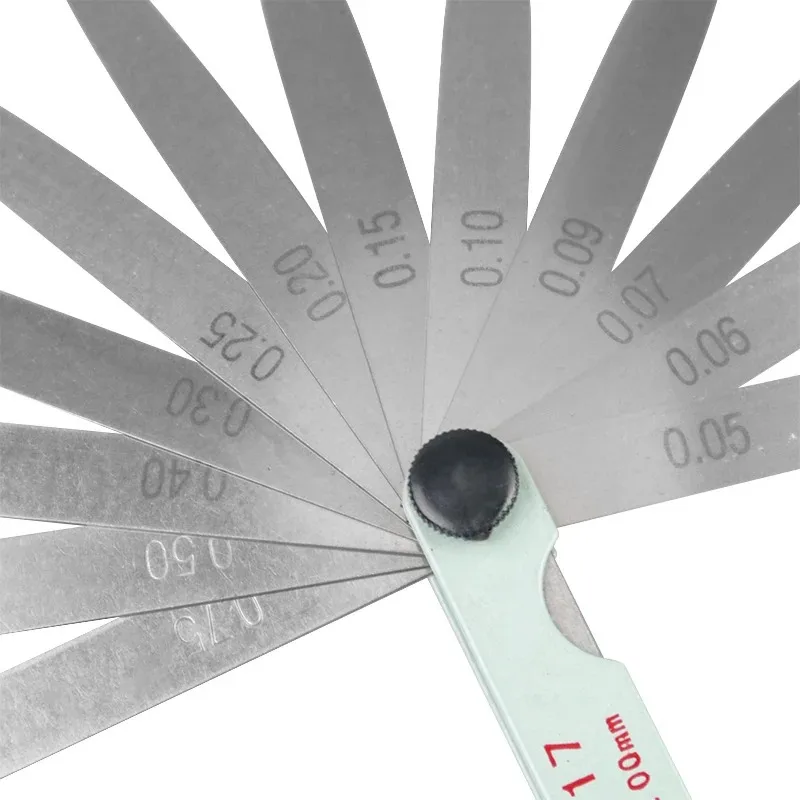 Feeler Gauge 17 Blades Thickness Gauges Measurment Tool Gap Wedge 0.02-1mm For Engine Valve Adjustment Percision Measuring Tools feeler gauge