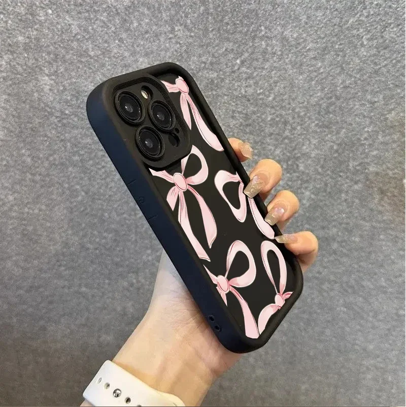 Elegant Pink Bow Matte Cover