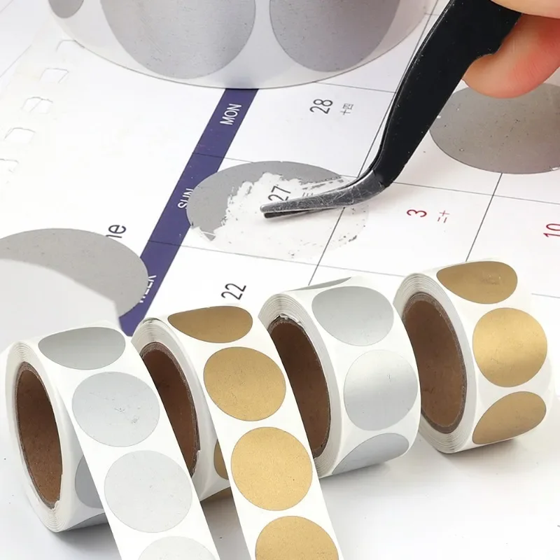 Round Scratch-Off Stickers for DIY Projects and Party Decor