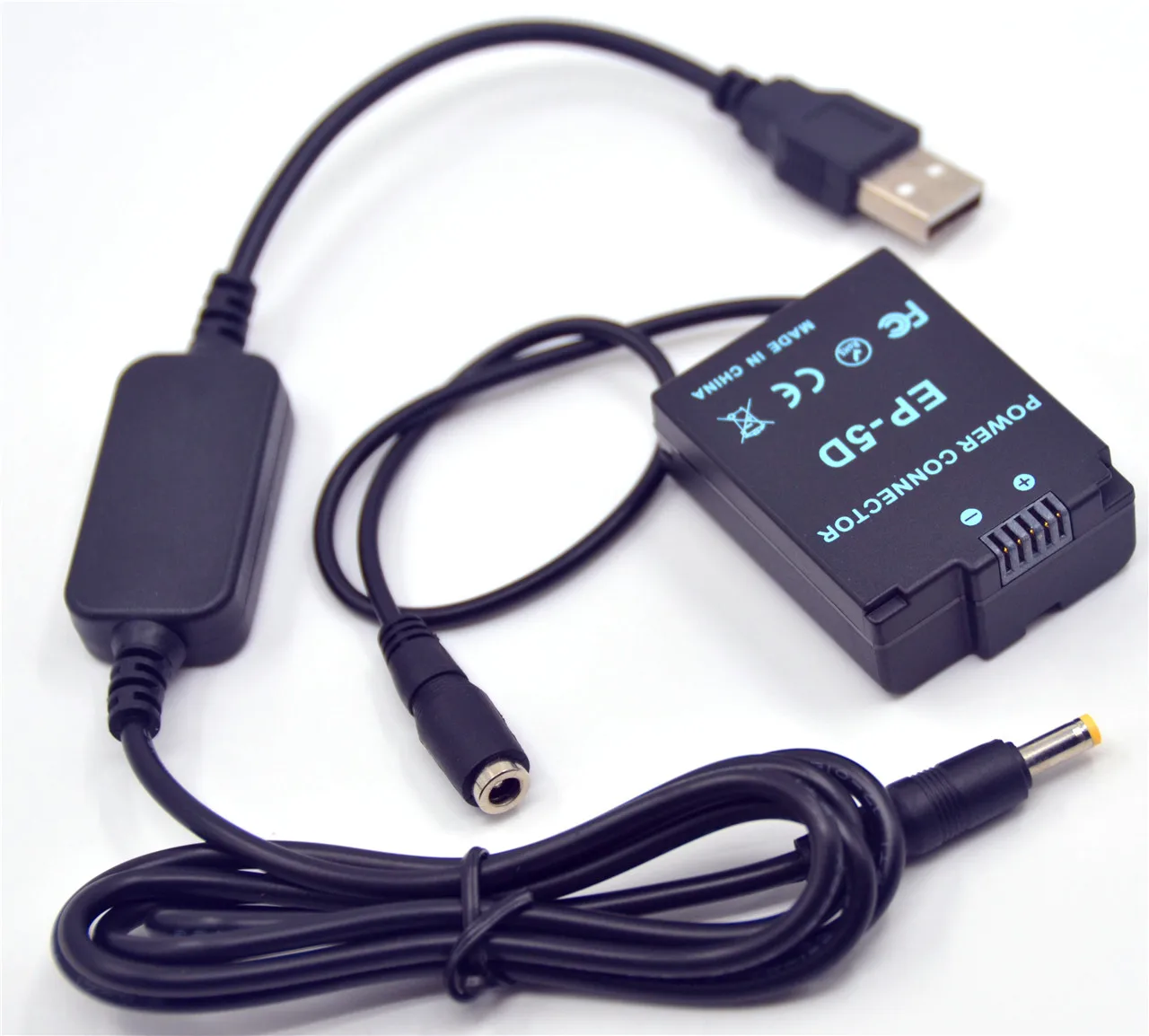 Vitesun Power Bank 5V USB Cable Adapter + ENEL21 EN-EL21 Dummy Battery EP-5D EP5D DC Coupler for Nikon 1 V2 1V2