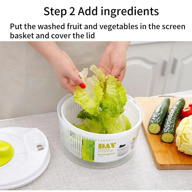 Salad Spinner Large Salad Spinner BPA Free Manual Lettuce Dryer Pump Spinner for Kitchen Tools Washing Cleaning & Drying Greens Vegetables