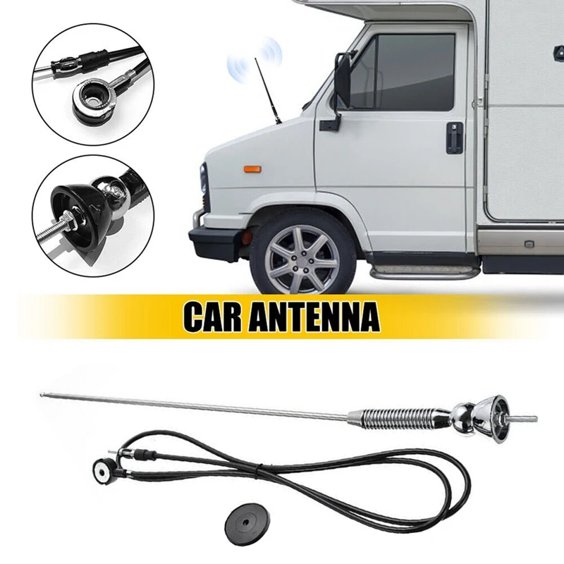 

18.5 Inches Car Stereo FM AM Radio Amplified Signal Antenna Aerial Roof With Wiring Car Spare Parts Parts