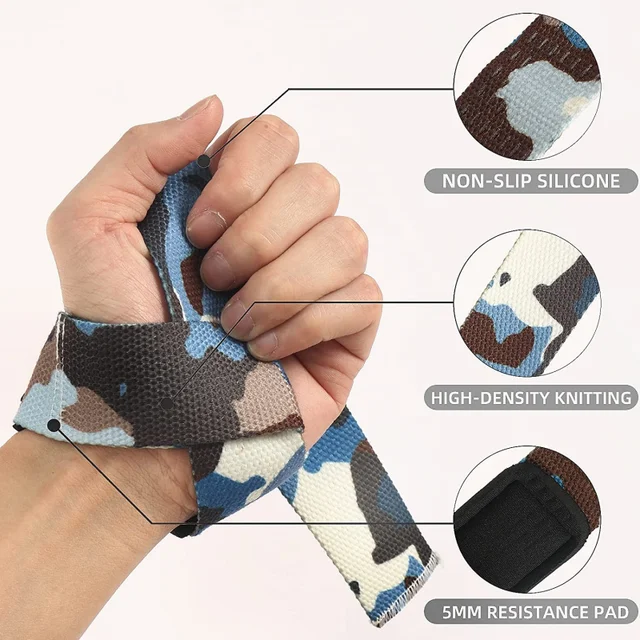 2PC Weightlifting Wrist Straps Sports Booster Belt Grip Belt Fitness Pull-up Bars Pull-ups Silicone Non-slip Deadlift Belt Band 3