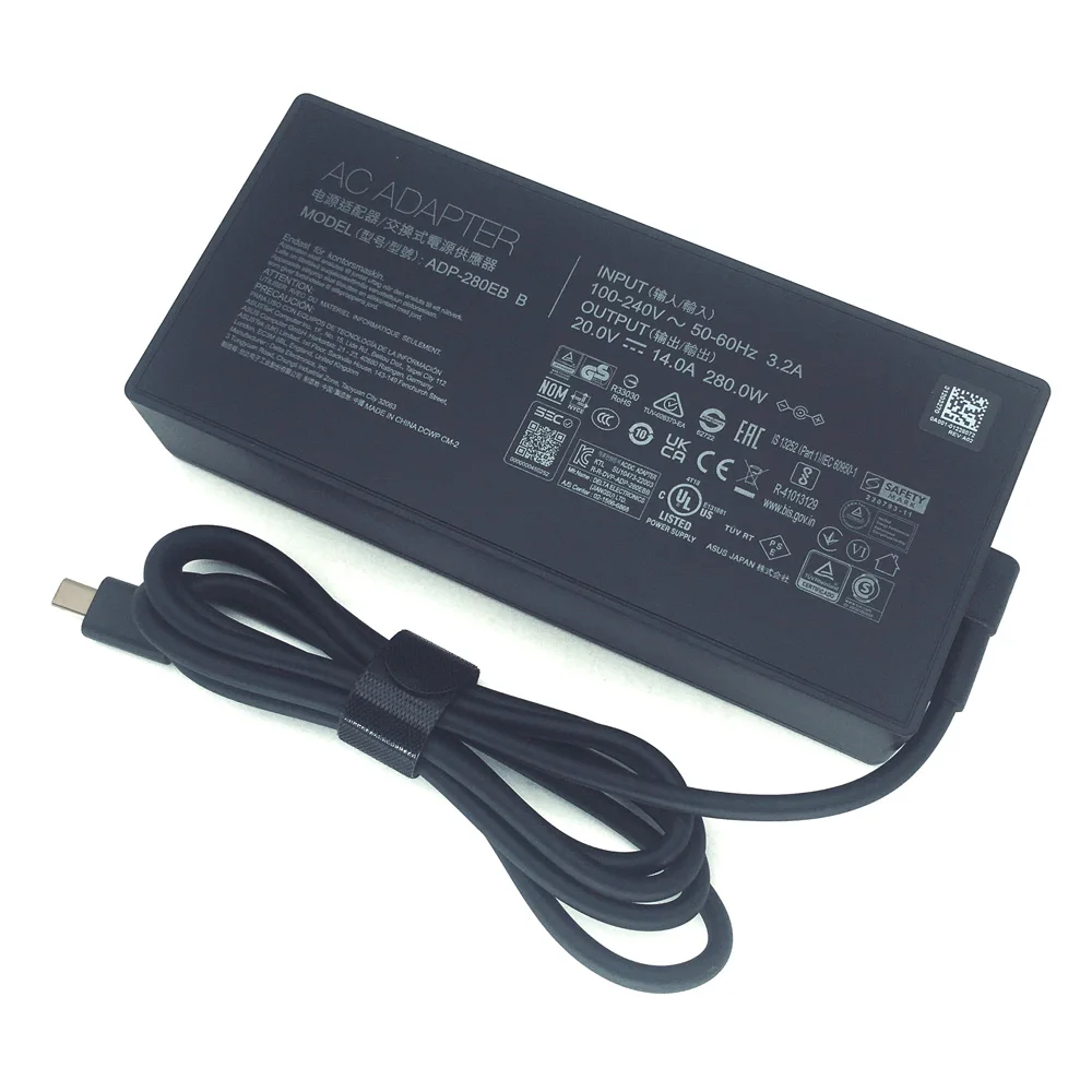 오리지널 20V 14A 280W 파워 어댑터 충전기 (아수스 ROG Strix G16 G18 (2025) G615LM G615JMR G615LR G615JPR ADP-280EB B 호환)