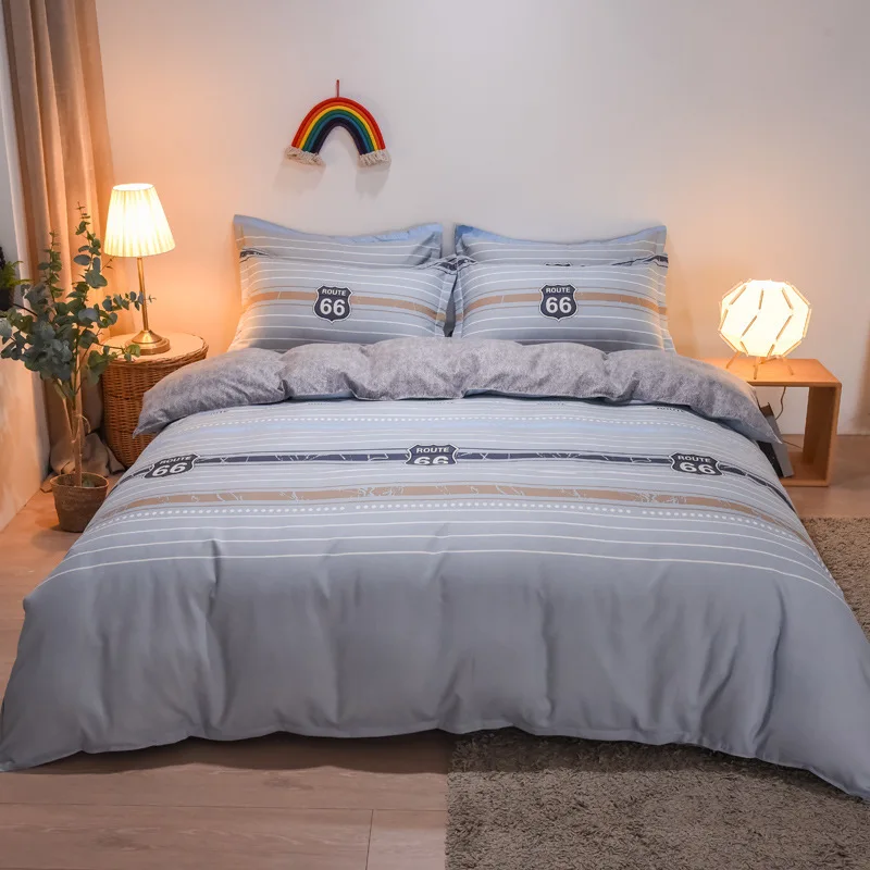 

Fashion Pure Cotton Duvet Cover Set Single Double Queen Size Quilt Cover Set Printing Bedclothes Set High Quality Bedding Set