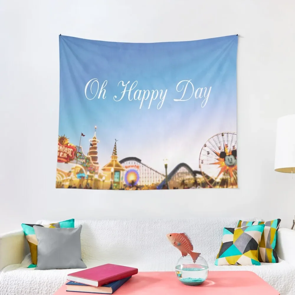 

Oh Happy Day Tapestry Wall Carpet Decorative Wall Murals Tapestry