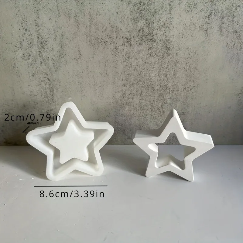 1pc Five-Pointed Hollow Star Silicone Mold Gypsum Plaster Crafts and Home Decorations-Ideal Forand Festive Occasions