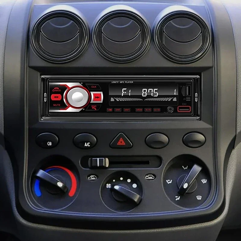 12V 1Din Car MP3 Player Radio Stereo Player Digital Bluetooth MP3 FM Radio Stereo Audio Music USB with In Dash AUX Input