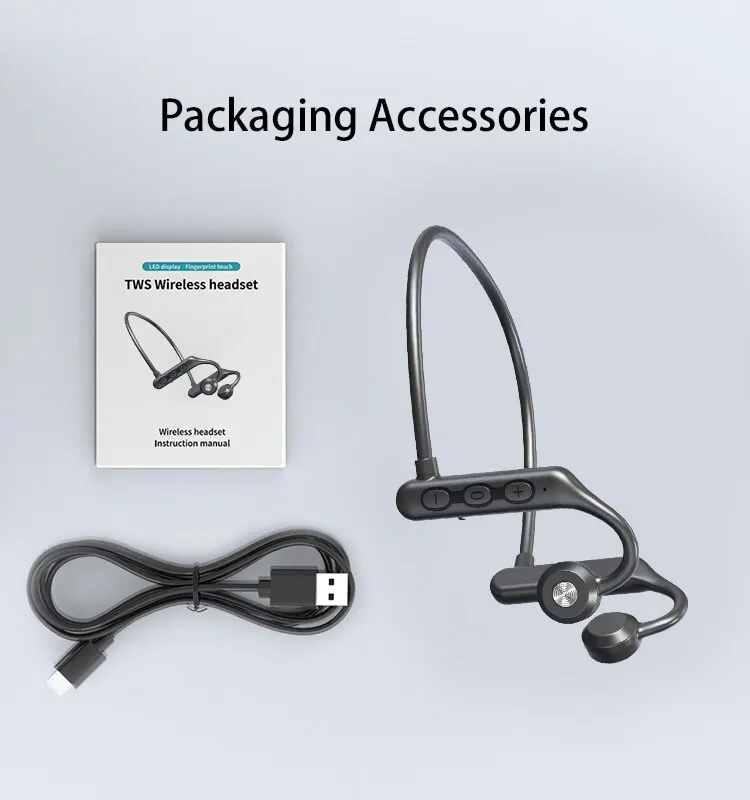G25 Wireless Headset Bluetooth Earphone Headphones 5.3 Bone Conducting OpenEAR Large Capacity Battery Stereo Waterproof Earbuds S09d908f1e66b4cfab224d16d8f9fb4f9f