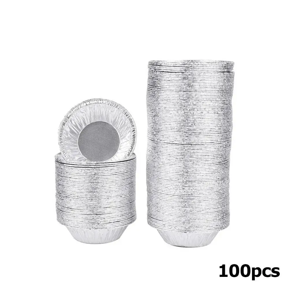 Disposable Egg Tart Molds Aluminum Foil Cupcake Mold Cake Cookie Mold 100Pcs Kitchen Bakeware Tools For Tart Pie Baking Cooking cake baking mold cake baking pans cannoli tubes baking molds