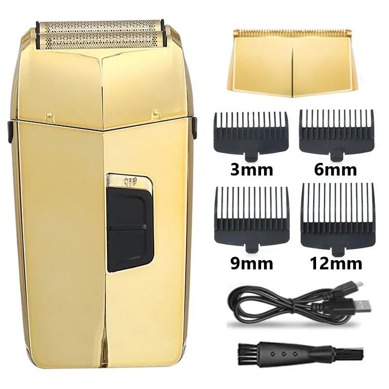 

Rechargeable Barber Hair Shaver 3-Speed Electric Shaver For Men Bald Head Shaving Machine Pro Facial Beard Razor with extra mesh