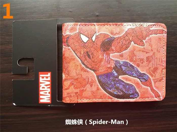

Складной кошелек из искусственной кожи с героями Marvel, Мстители, аниме, для женщин, мужчин, детей, держатель для банковских карт, сумка с зажимом для карт, мультяшный косплей, подарки на день рождения
