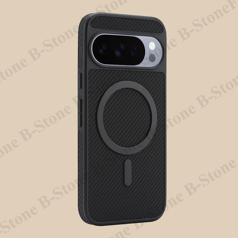 Magnetic Carbon Fiber Pattern Phone Case with Wireless Charging Capability