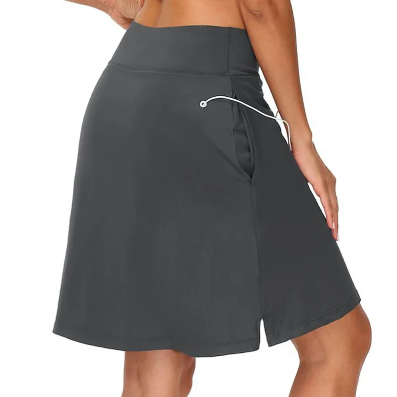 Casual Sporty Women's Solid Color Mid Waist Pants Skirt Tennis Golf Yoga Sports Pants Skirt Tennis Leggings sports skirt