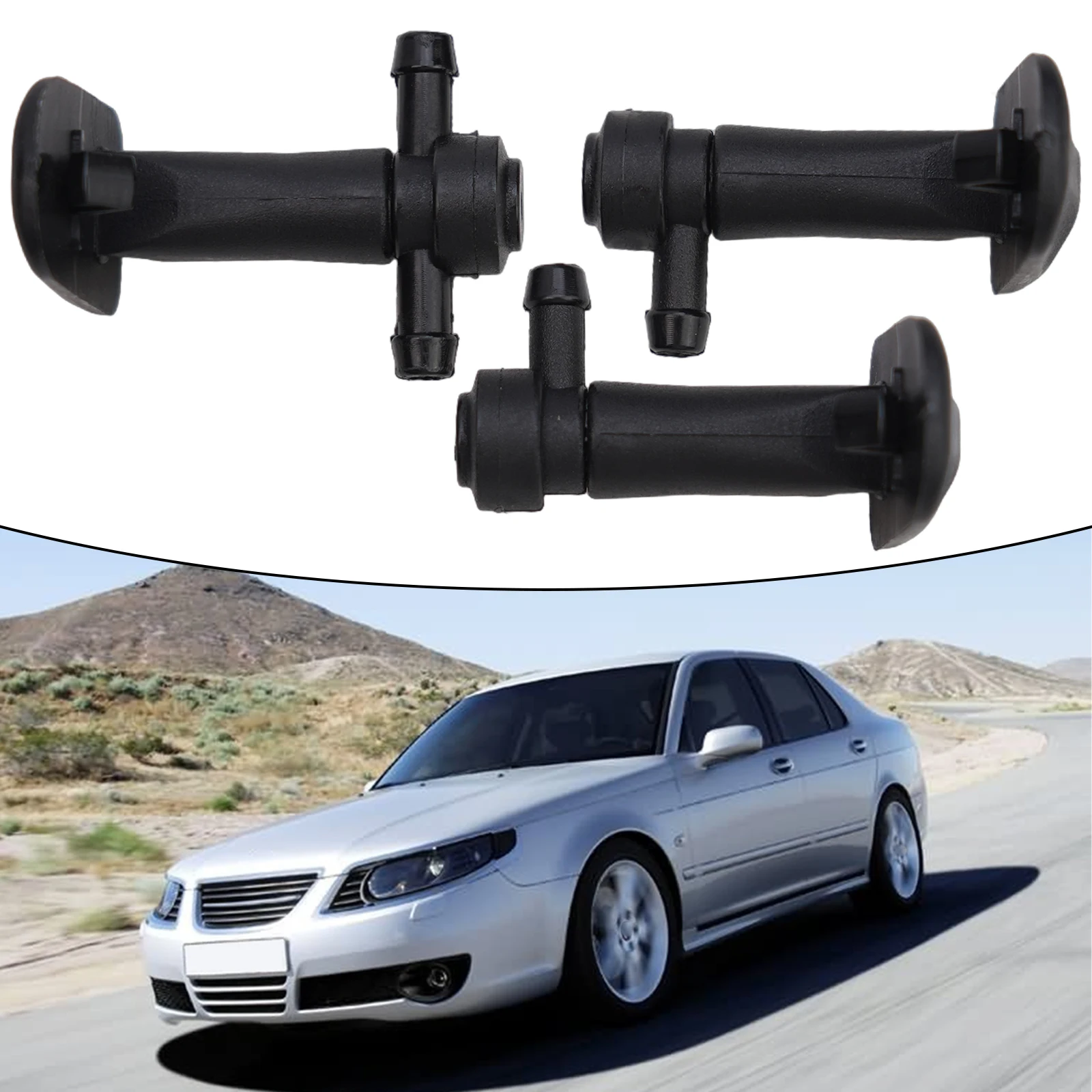 

3Pcs Windshield Washer Nozzles For Saab 9-3 9-3X 2003-11 12778850 12778849 Home Replace Vehicle Accessories Car Spare Parts