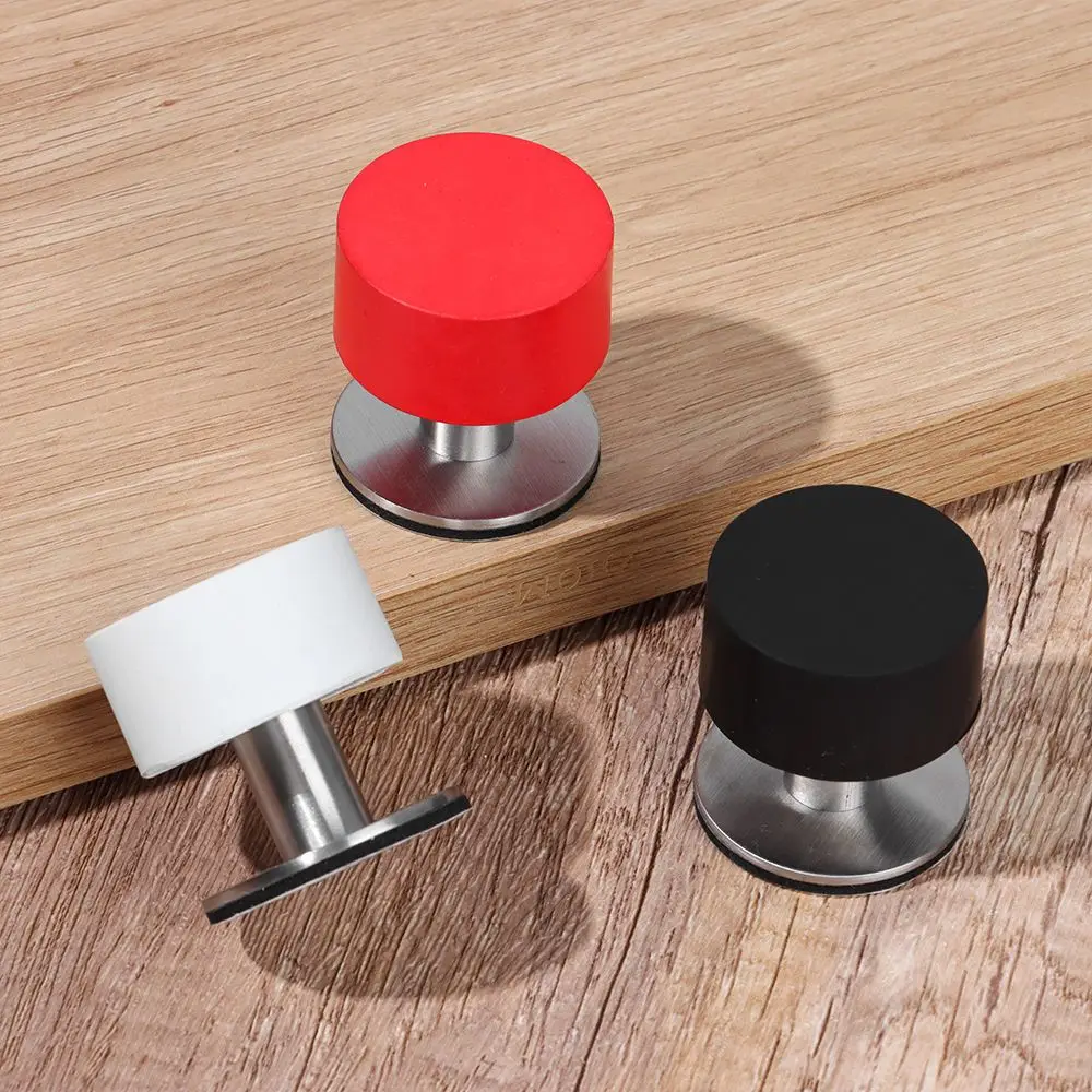 Rubber Door Stopper Self Adhesive Wall Floor Protector Heavy Duty Door Handle Stop Non Punch Mute Doorstop Home Hardware door stopper