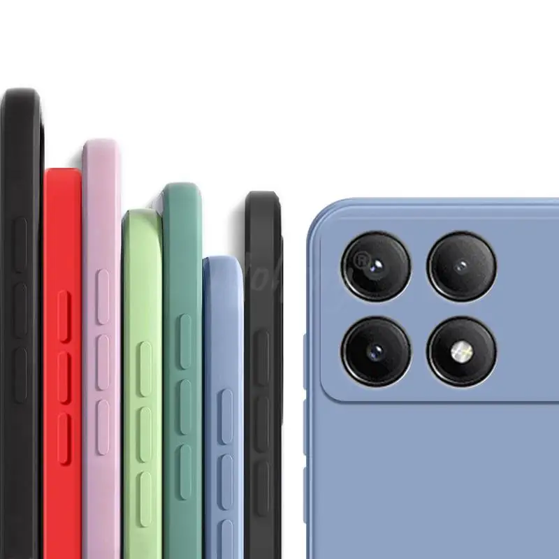 Per Xiaomi Poco X6 Pro Case Liquid Silicone Plain Rubber Fundas Protector Case Poco X6 Pro X5 F5 M5 F4 X4 Cover Tpu Phone Case
