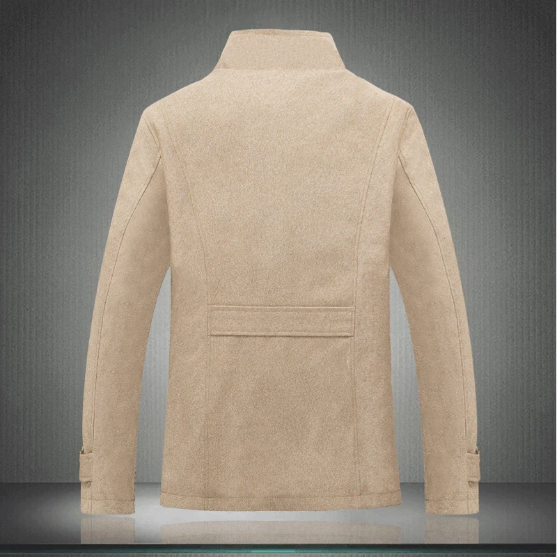 Korean Version with Fleece Delicate Casual Collar Jacket Button-up Men's Jacket Men Fleece Casual Coats Jacket