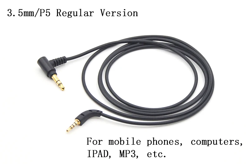 For B&W P5 Replaceable Earphone 3.5mm to 2.5mm Single Crystal Copper Silver Plated Cable