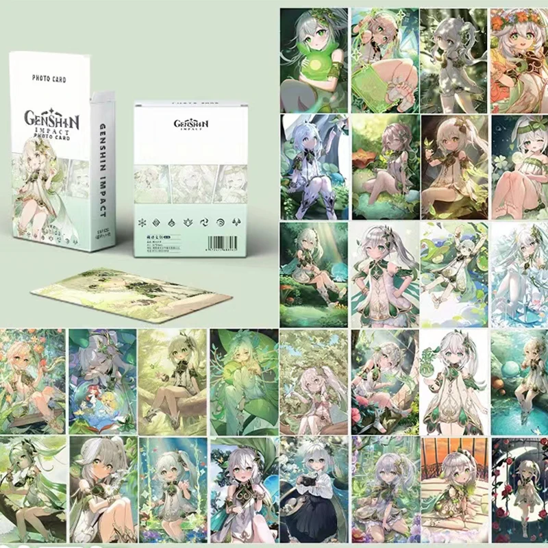 Game laser cards 8 Styles Game Genshin Impact Laser Cards Raiden Shogun Kamisato Ayaka wanderer Kaedehara Kazuha Zhongli Keqing Yae Miko Nahida