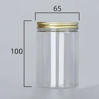 15 Sizes Clear Plastic Jar With Pink Aluminum Lids 3