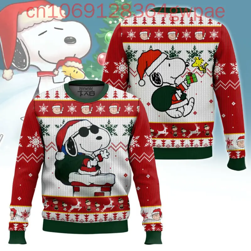 thumbnail image 1 of Suéteres feos navideños de Charlie Brown y Snoopy Suéteres feos navideños con estampado 3D de Disney Suéteres casuales de moda para hombres y mujeres, 1 of 5