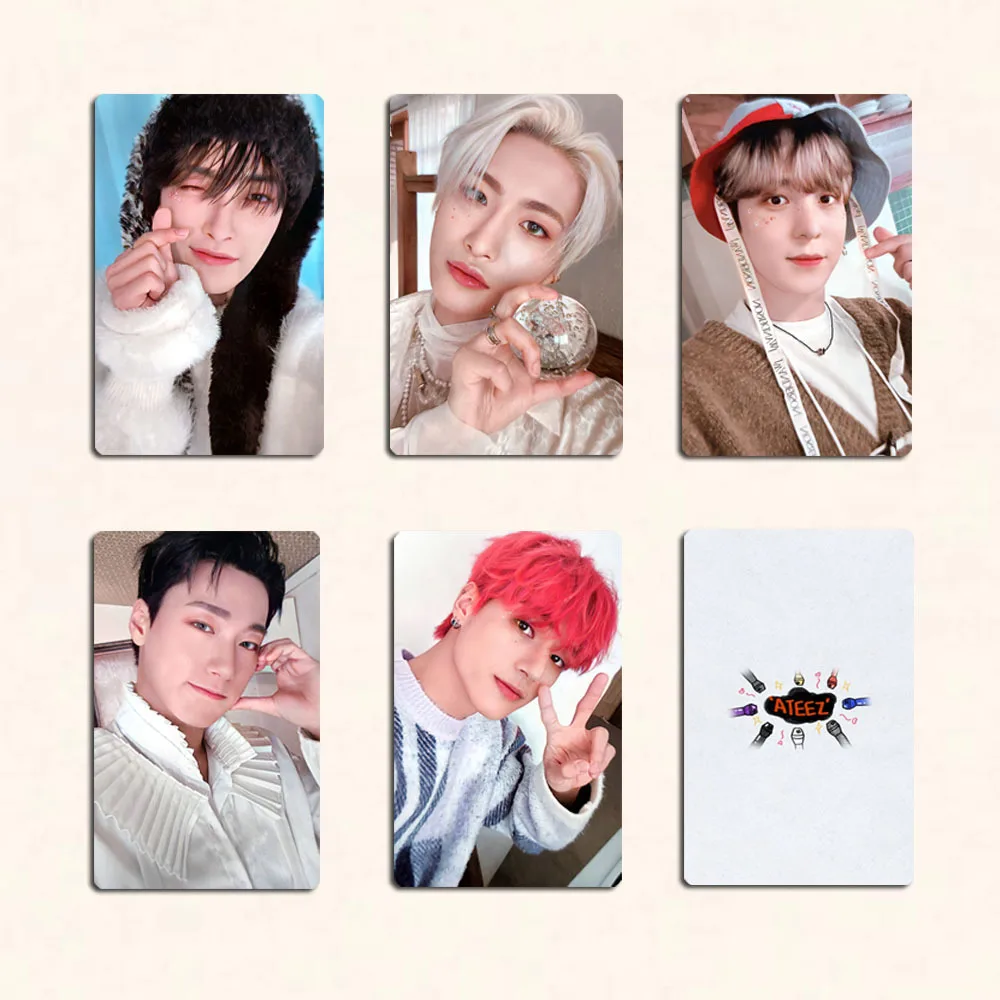 8Pcs/Set Kpop ATEEZ 4th ATINY MEMBERSHIP KIT Photocards Wooyoung San Hongjoong Selfie Lomo Cards Postcards Fans Collection Gifts